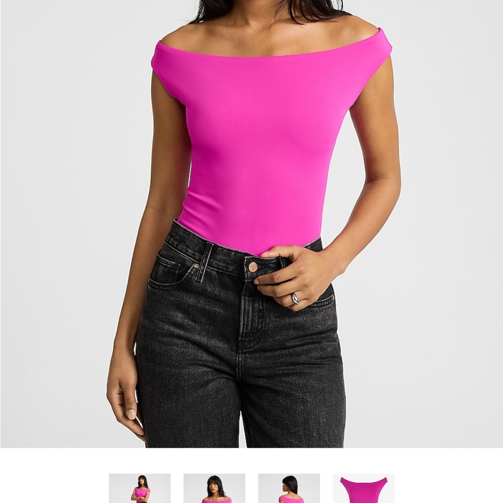Women's Off-Shoulder Pink bodysuit